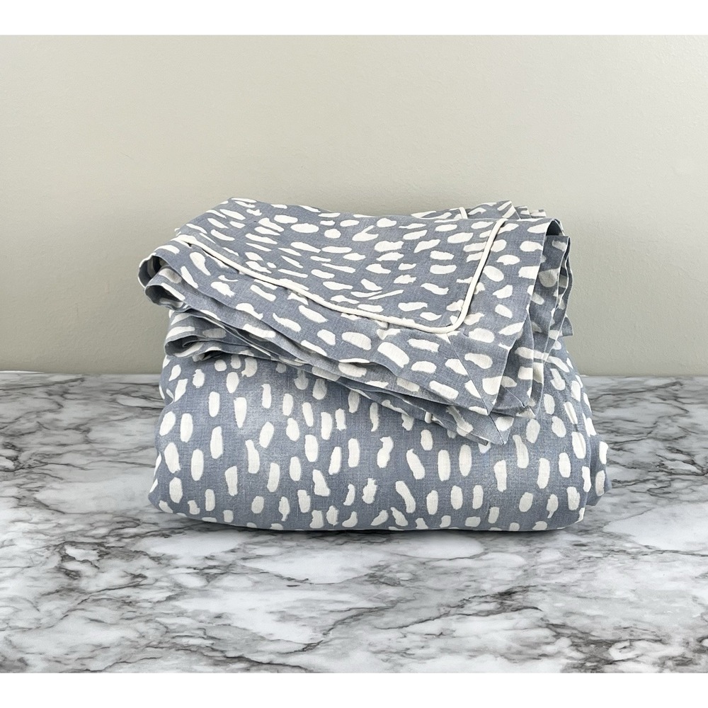Ballard Designs Thandie Watercolor Printed Duvet Cover & 2 Shams King Size